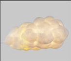 Light yellow cloud LED pendant lamp with soft textured fabric shade