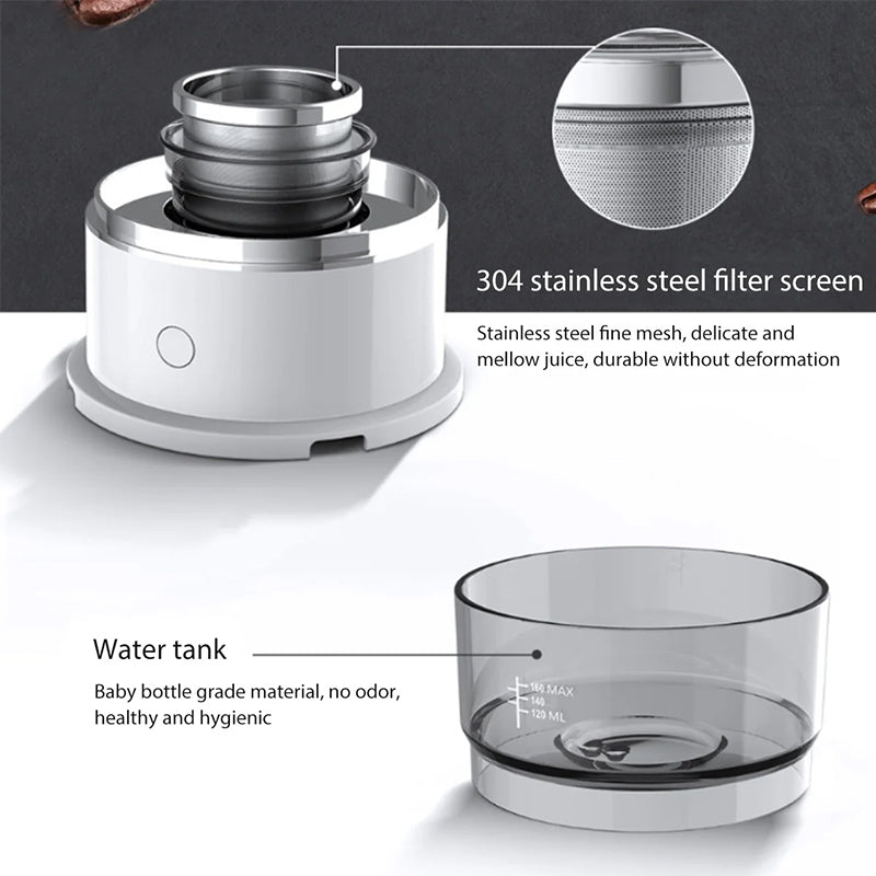 Electric coffee brewer with transparent water tank and stainless steel filter screen