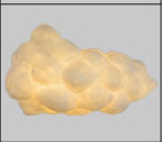 Yellow cloud LED pendant lamp with soft textured fabric shade